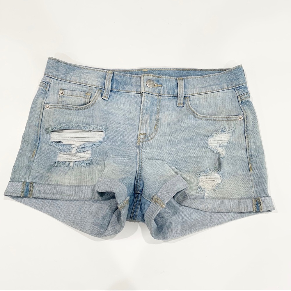 Boyfriend distressed jean shorts